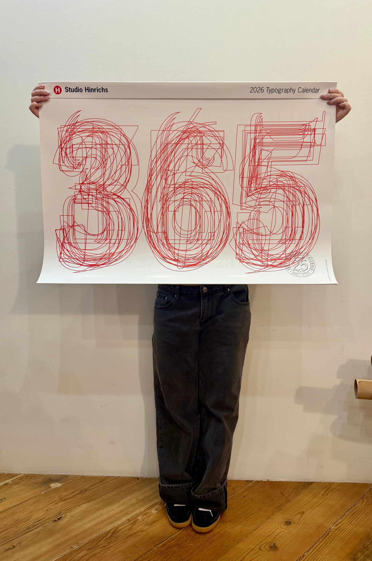 365 Typography Calendar 2026 large size