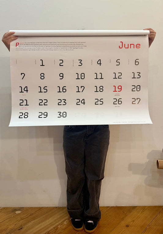 365 Typography Calendar 2026 large size