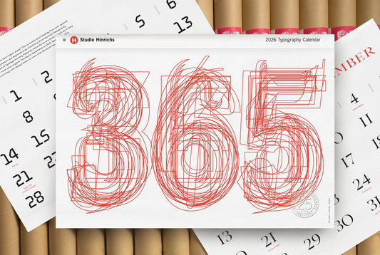 365 Typography Calendar 2026 small size