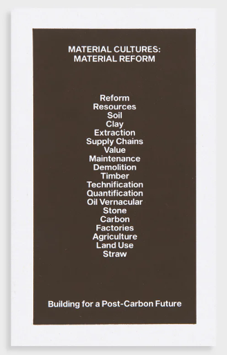Material Cultures: Material Reform