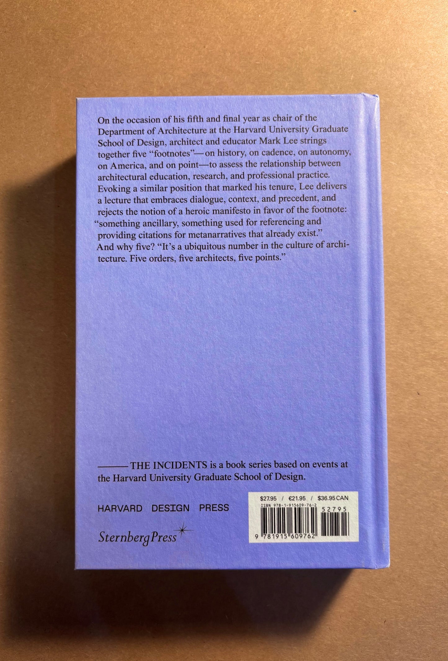 Mark Lee; Five Footnotes Toward an Architecture
