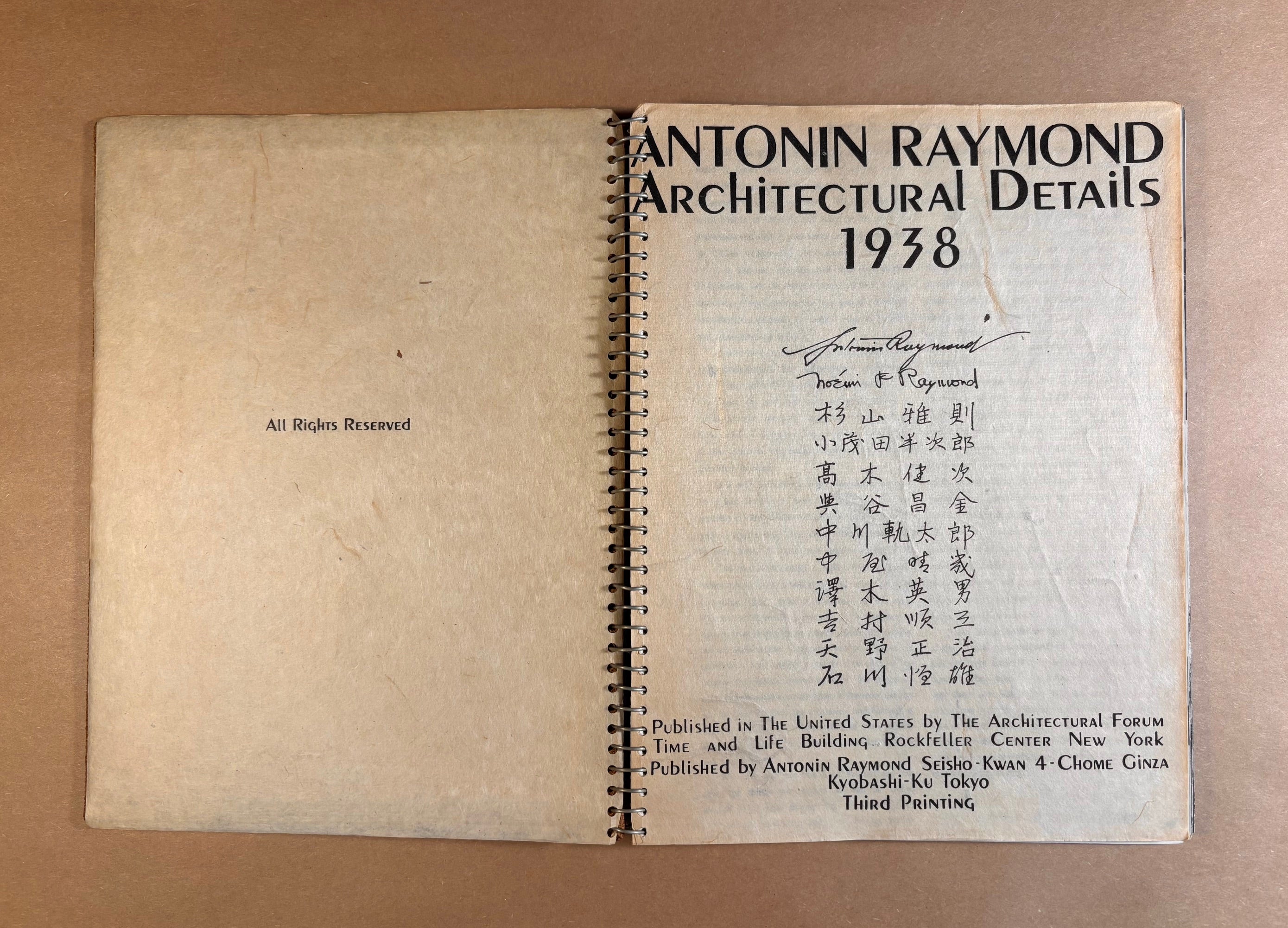 Antonin Raymond - Architectural Details – petermillerbooks