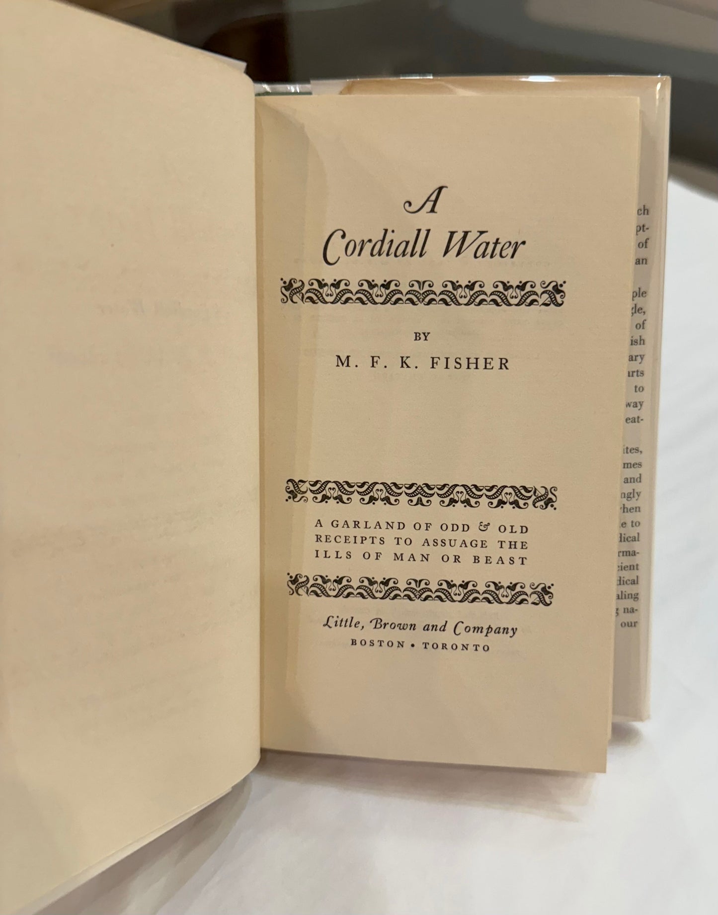 A Cordiall Water: A Garland of Odd and Old Receipts to Assuage the Ills of Man or Beast, M.F.K. Fisher