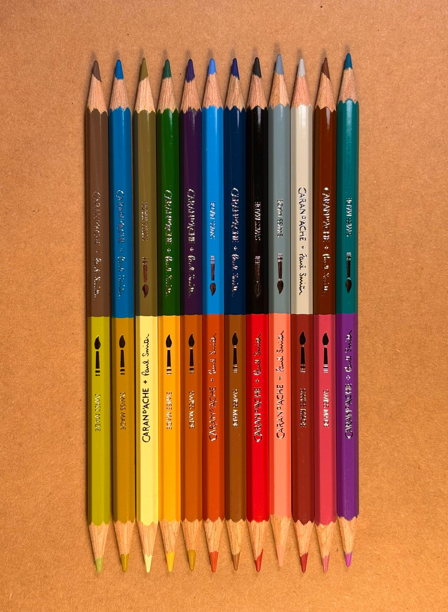Caran d'Ache + Paul Smith: 12 Set of Bicolor Watercolor pencils