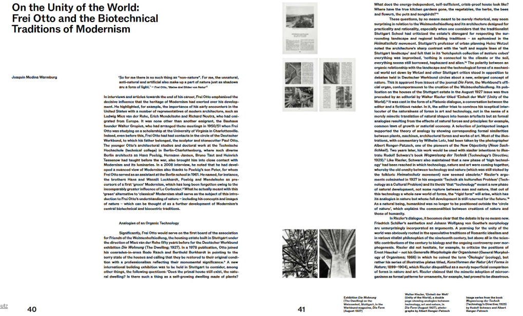 Frei Otto 1925-2015 Building with Nature