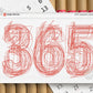 365 Typography Calendar 2026 small size