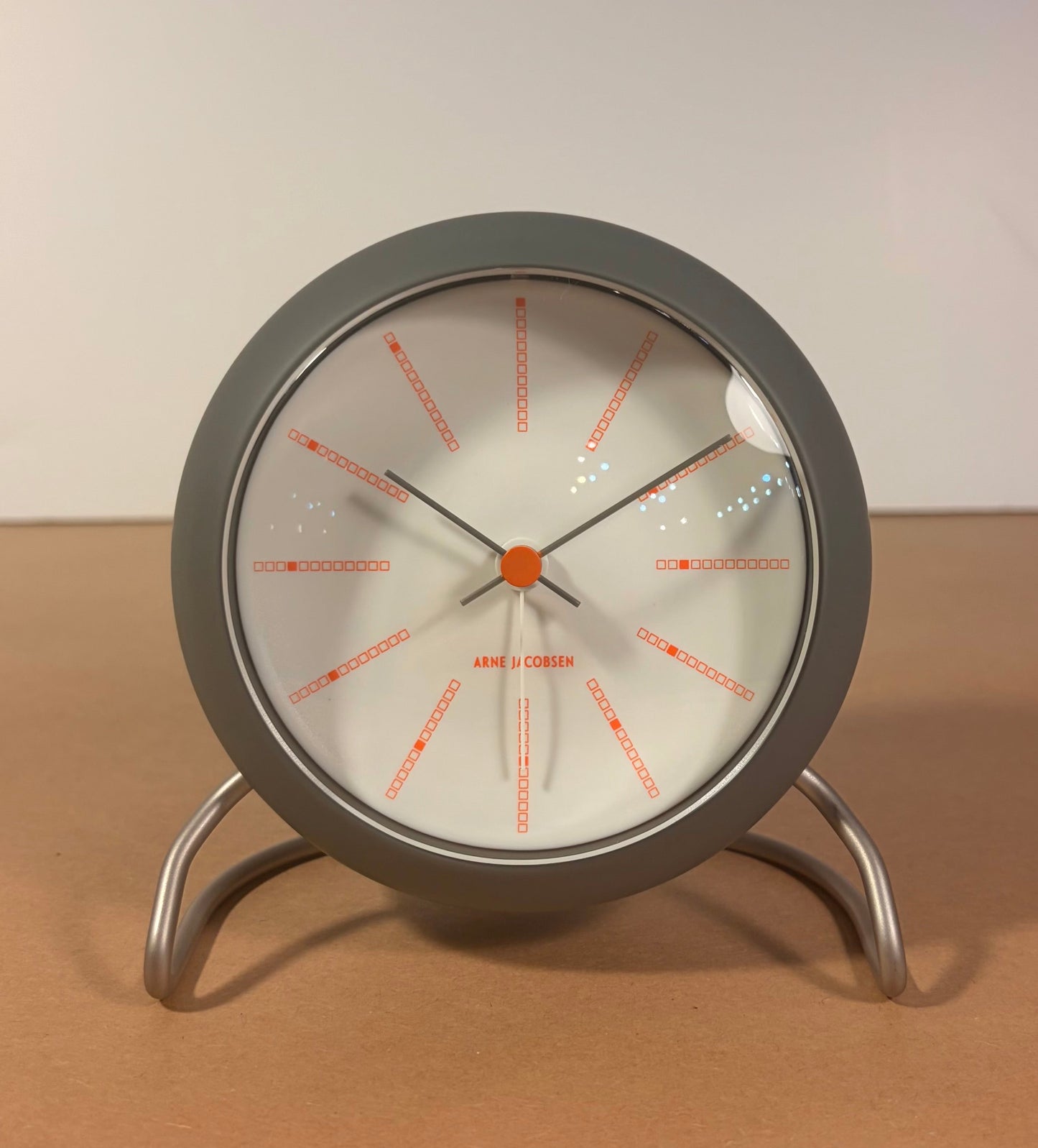 Arne Jacobsen Banker's Alarm Clock, Gray/Orange
