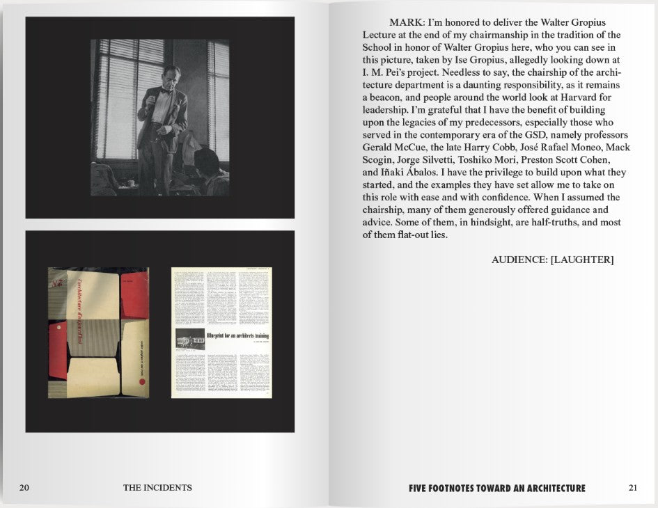 Mark Lee; Five Footnotes Toward an Architecture