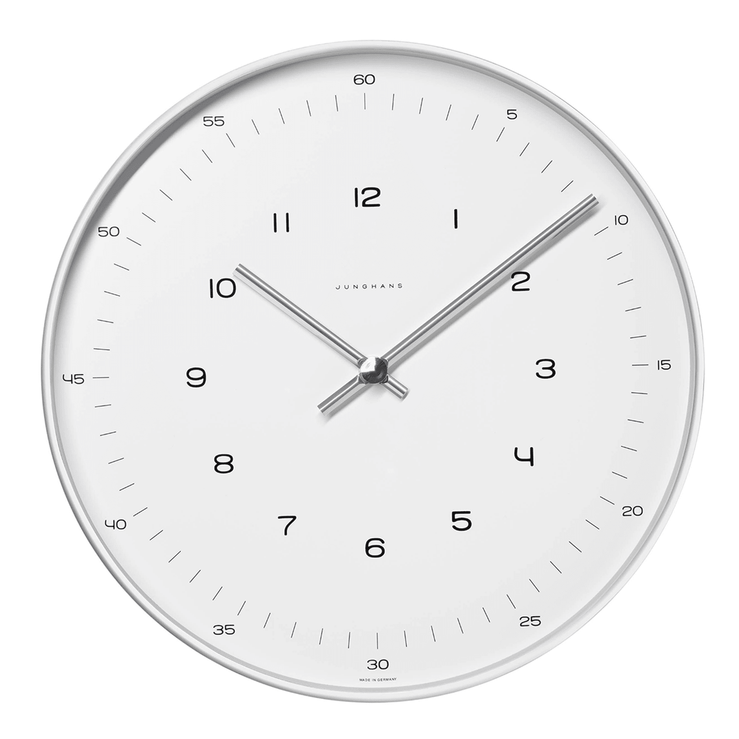 Max Bill Wall Clock, (Wanduhr) , with Numbers, 30cm. (11.7")