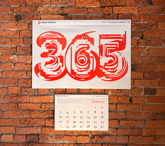 365 Typography Calendar 2027 (Large or Small)